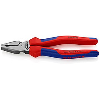 คีมปากจิ้งจกงานหนัก  ขนาด 200 มิล ( ด้ามยาง 2 ชั้น) KNIPEX NO.02 02 200 High Leverage Combination Pliers (200mm)