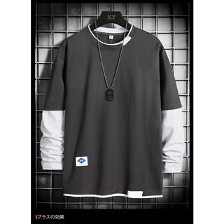 MR-DEER เสื้อยืดเเขนยาวผู้ชาย เสื้อยืดสีพื้นเย็บต่อ2ชั้น รุ่น 3520