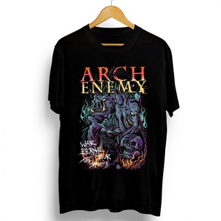 ผ้าฝ้ายแท้เสื้อยืดแขนสั้น พิมพ์ลายโลโก้วงร็อค Music Theme Arch Enemy Melody Metal สีดํา แฟชั่นฤดูร้อน สําหรับผู้ชาย 1 ชิ