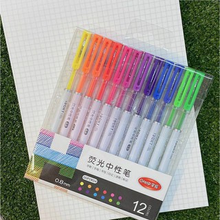 ปากกาเจลสี 12 สี  สีนีออน , เมทาลิค , กากเพชร , พาสเทล