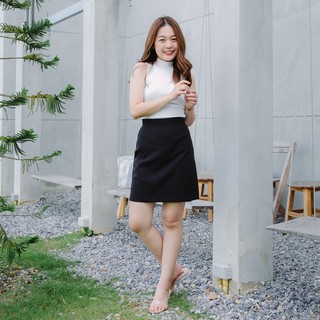 (ใส่โค้ด WRTPDM ลดเพิ่ม 45.- ขั้นต่ำ 300.-) CLASSIC Black Skirt (Mlit_Brand) (สีพื้นดำ)