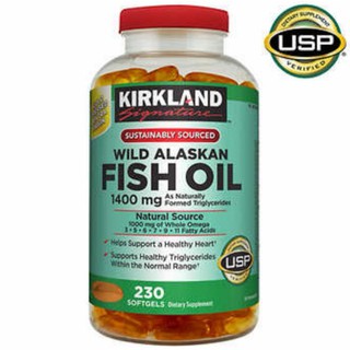 Fish oil​ Kirkland Signature Wild Alaskan 1400 มก., 230 ซอฟต์เจล