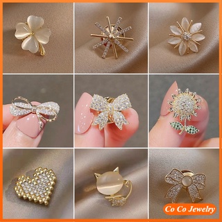 เข็มกลัด เพทาย พลอยเทียม ดอกไม้ สําหรับผู้หญิง เครื่องประดับเสื้อผ้า COCOJEWELRY