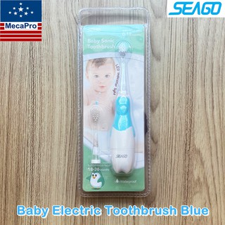 Seago Baby Electric Toothbrush Blue แปรงสีฟันแบตเตอรี่สำหรับทารกและเด็กเล็ก มีไฟLED กันน้ำ แถมหัวแปรงรีฟิวและแบตเตอรี่AA