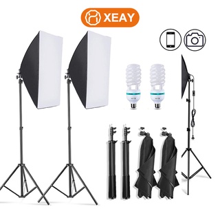 50*70cm ไฟสตูดิโอ Studio Softbox สตูดิโอถ่ายภาพ ไฟถ่ายสินค้า E27 105W ไฟถ่ายรูป ไฟไลฟ์สด ถ่ายวิดีโอ ถ่ายรูปสินค้า