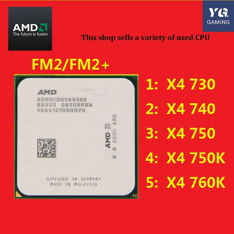 AMD Speed Dragon II X4 730 740 750,760 k 830 860k 870k fm2 CPU สี่แกน 840