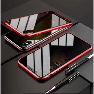 Samsung Galaxy S25 S26 S23 FE S22 S22 Plus Ultra S25 S26 Ultra + เคสโทรศัพท์แม่เหล็กกระจกสองด้านแม่เหล็กโลหะพลิกปกแข็งด้านหน้าและด้านหลัง 360 ปลอกป้องกัน