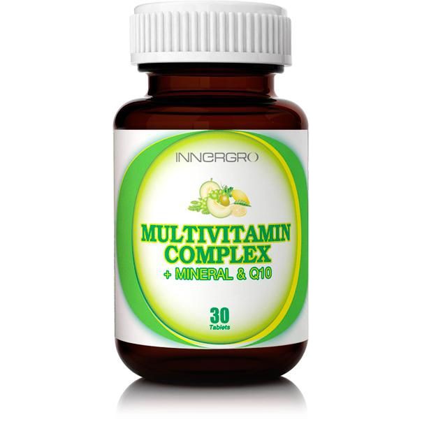 อาหารเสริม Innergro Multivitamin + Mineral &amp; Q10 มัลติวิตามิน + มิเนอรัล &amp; คิวเทน ตรา อินเนอร์โกร (30 เม็ด)
