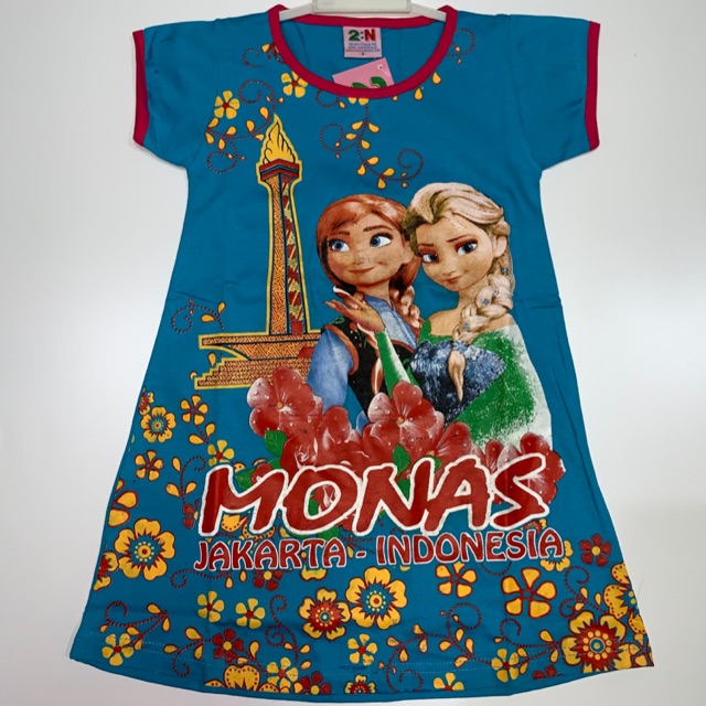 ชุดเดรส ลาย FROZEN JAKARTA MONAS สําหรับเด็ก