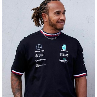 F1 Mercedes-AMG Team Racing Suit Russell Lewis Hamilton Custom Short Sleeve T-Shirt Workwear