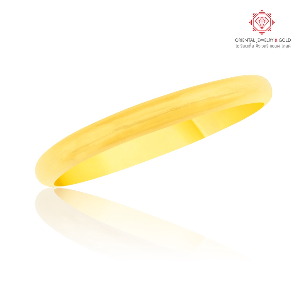 [ผ่อน 0%] OJ GOLD แหวนทองแท้ นน. 0.6 กรัม 96.5% เกลี้ยง ขายได้ จำนำได้ มีใบรับประกัน แหวนทอง