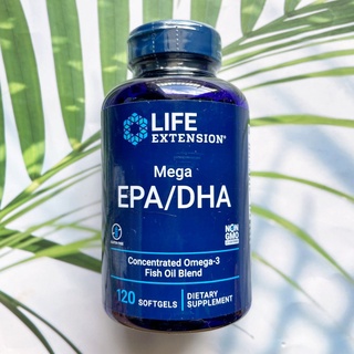 45% Sale เมก้า อีพีเอ ดีเอชเอ Mega EPA/DHA 120 Softgels (Life Extension®) โอเมก้า 3 แบบเข้มข้น กรดไขมันโอเมก้า น้ำมันปลา