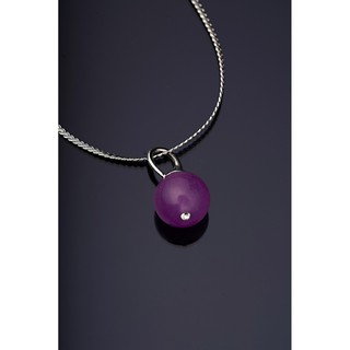 AKN087 สร้อยคอจี้ Purple Quartz ฝังเพชร swarovski