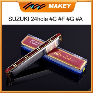 MAKEY Suzuki Harmonica 24-hole ประสิทธิภาพระดับมืออาชีพ Harmonica Polyphonic C/A/F/G