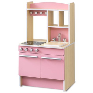 ชุดครัวเด็ก โต๊ะไม้ ( สีชมพู ) Chefs Kitchen Set - Pink ของเล่น เสริมพัฒนาก