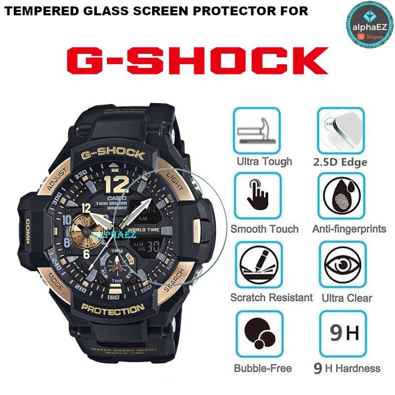 Casio G-Shock GA-1100-9G GRAVITYMASTER Series 9H ฟิล์มกระจกนิรภัยกันรอยหน้าจอ กันรอยขีดข่วน GA1100