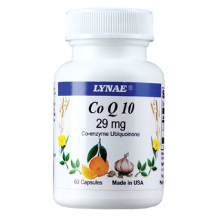 LYNAE Co-Q10 29 mg Vitamin USA ไลเน่ โค คิว 10 ช่วยเรื่องกล้ามเนื้ออ่อนแรง ชะลอริ้วรอย ลดน้ำหนัก 60 แคปซูล