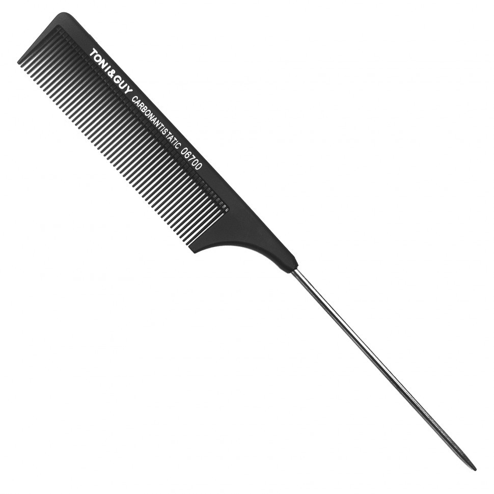TONI&GUY หวีหางเหล็ก สำหรับรวบผมตึงหรือแสกผม รุ่น Carbon Antistatic Comb 06700 กว้าง 2.6 ยาว 23.5 สูง 0.4 ซม. - สีดำ