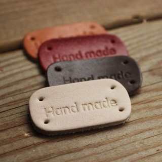 ป้ายหนัง pu พิมพ์ handmade ขนาด 4 x 2 cm.ราคาอันละ