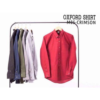 เสื้อเชิ้ตผ้า oxford  สีแดง