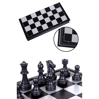 เล่นเด็กบอ�ดเกมหมากรุกสากลแม่เหล็กของมันบอร์ด Black&White Magnetic Chess