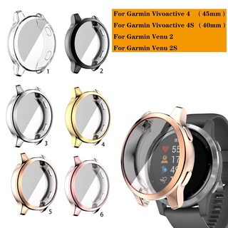 เคสฝาครอบป้องกัน TPU เคลือบสังกะสีสำหรับ Garmin Vivoactive 4 4s/Venu 2 2s