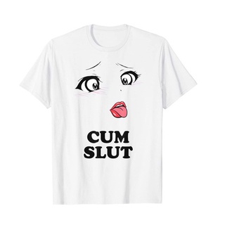 เสื้อยืดสีขาวเสื้อยืดแขนสั้น ผ้าฝ้าย พิมพ์ลาย Cum Slut Ahegao Hentai สําหรับผู้ชาย และผู้หญิงS-4XL