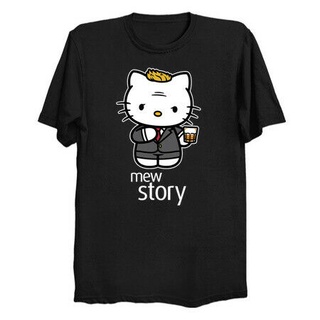 [S-5XL] เสื้อยืดลําลอง พิมพ์ลายกราฟฟิค Hello Barney Stinshow I Met Your Mother X Hello Kawaii Cat คุณภาพสูง สําหรับผู้ชา