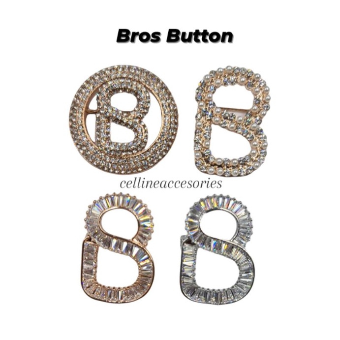 ปุ่มCARVES BROOTH HIJAB BROOCH CHIN BROOCH KEBAYA BROOCH GOLD PLATED ZIRCONIA BROOCH ANTI-RUST BUTTO