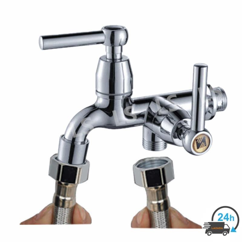 เครื่องซักผ้าก๊อกน้ำก๊อกอ่างน้ำพร้อมพ่นสองเท่า & Handle G1/2 ที่จับตรง