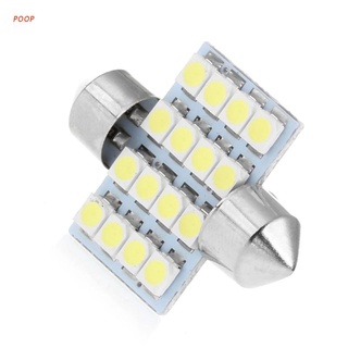 Poop หลอดไฟ 31 มม. 3528 16SMD Led สําหรับติดป้ายทะเบียนรถยนต์ 1 ชิ้น