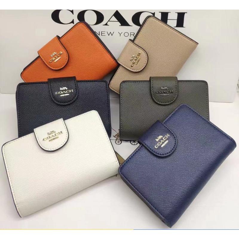 Cøγh 6390 กระเป๋าสตางค์หนัง ใบสั้น มีซิปมุมกลาง สําหรับผู้หญิง
