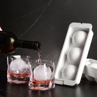 บล็อคทำน้ำแข็งจัมโบ้ Ice ball maker  บล็อคทำน้ำแข็งวิสกี้ เซท 3 ลูก