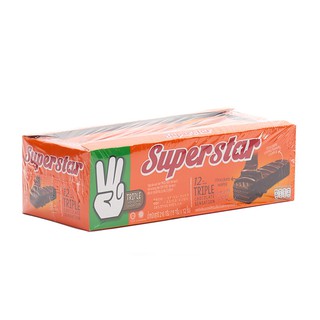 ซุปเปอร์สตาร์ ช็อกโกแลตเวเฟอร์ 18 กรัม (12 ชิ้น) Superstars 18 grams chocolate wafers (12 pieces)