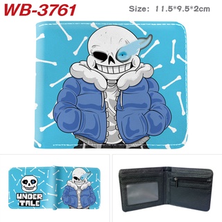 Undertale Sans กระเป๋าสตางค์ ใบสั้น หนัง PU ลายการ์ตูน ใส่เหรียญได้ สําหรับเด็ก