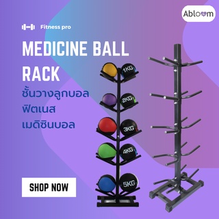 พร้อมส่ง ชั้นวางลูกบอลฟิตเนต ชั้นวางเมดิซินบอล (สีดำ) Medicine Ball Rack Fitness Ball Rack