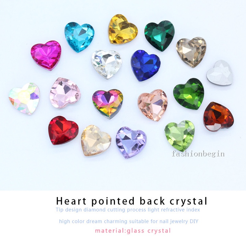 20 ชิ้น 8 มิลลิเมตรรูปหัวใจ Pointback แก้วคริสตัล Rhinestones หินแฟนซีสําหรับงานฝีมือ เพ้นท์เล็บ/โทรศัพท์/กิ๊บ/เครื่องประดับ DIY เครื่องประดับสร้อยคอทํา - รูปที่ 5