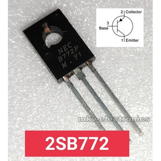 (10ตัว) B772P , B772 ,  2SB772 Transistor PNP 40V 3A TO-126 (รหัสสินค้าM00030)