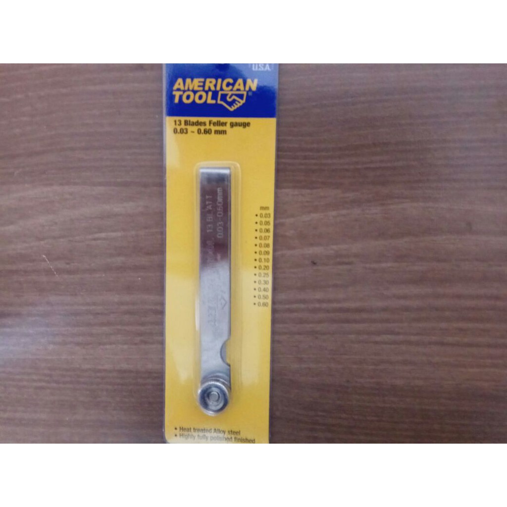 FEELER VULLER FELLER FILER GAUGE 13PC 0.03-0.6 มม.เครื่องมืออเมริกัน