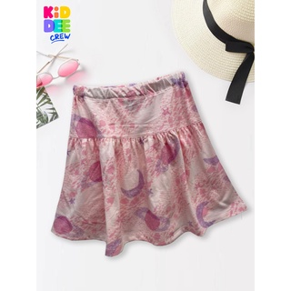 KiddeeCrew กระโปรงสั้นสีชมพูอวกาศมีปลา pink mini skirt with fish กระโปรงเด็ก เหมาะสำหรับอายุ 2-10 ปี