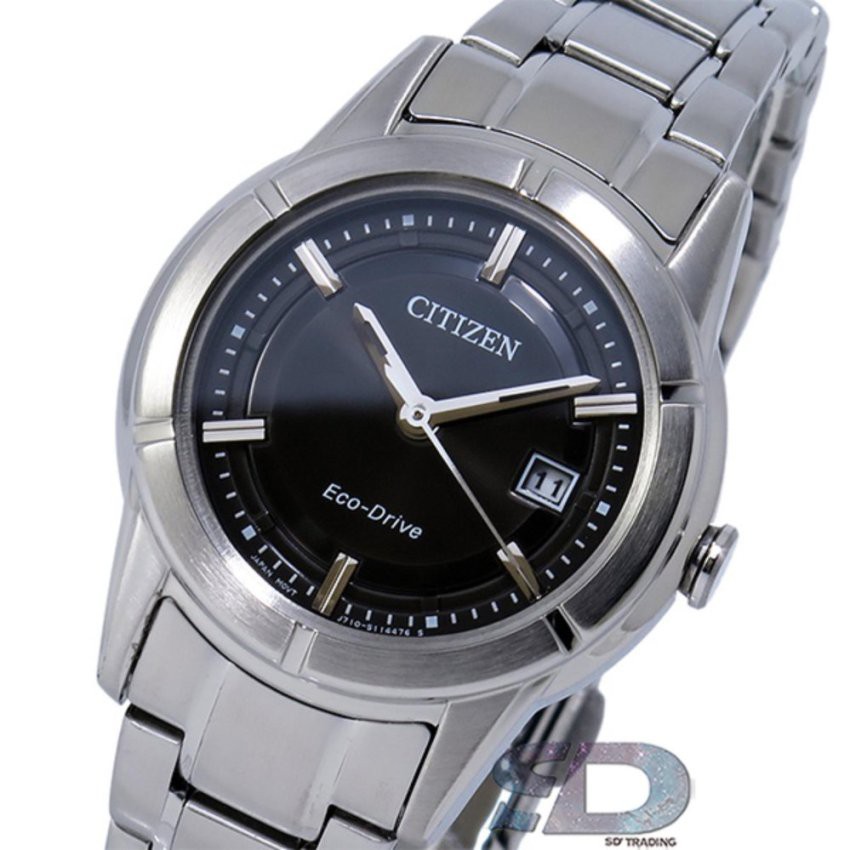 CITIZEN Eco-Drive Sapphire Ladies Watch Stainless Strap รุ่น FE1030-50E - Silver/Black