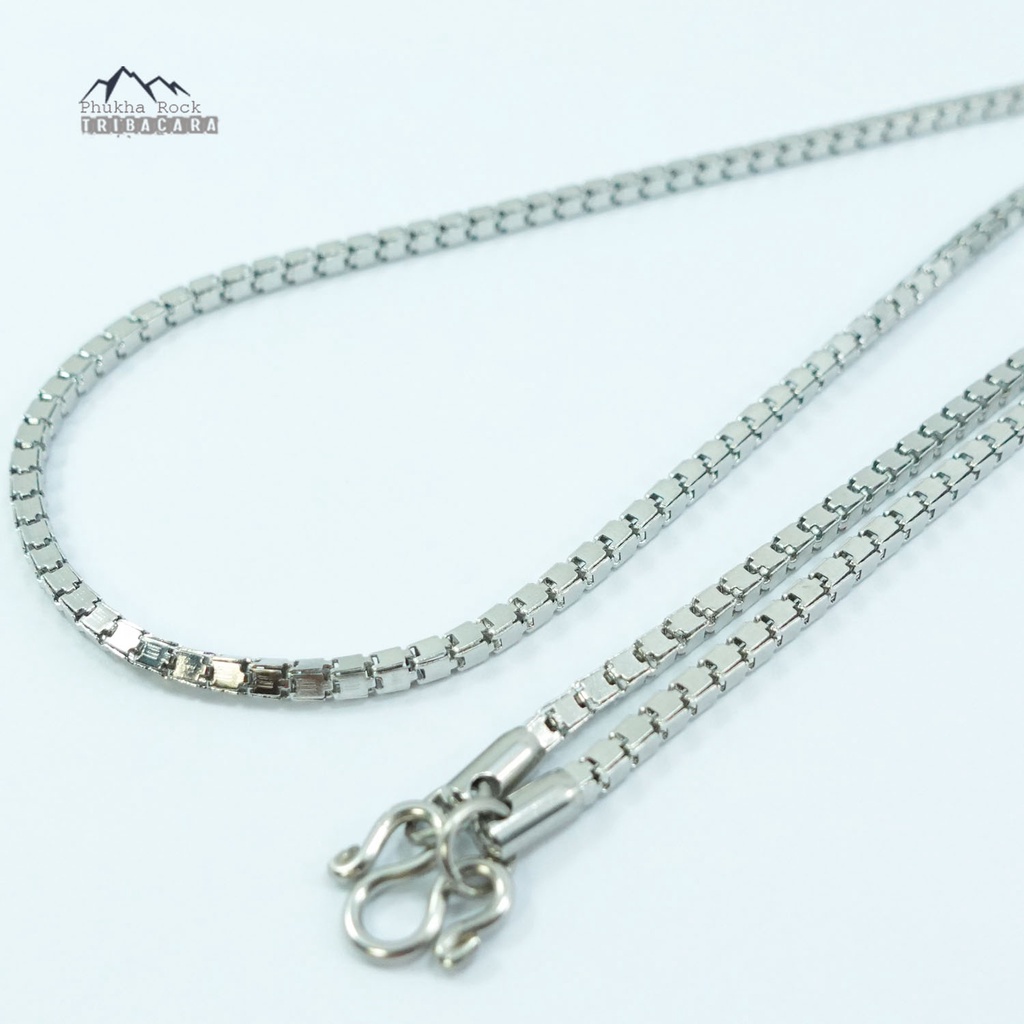 C02 สร้อยคอ ขนาด 3 มม.ยาว 24-26 นิ้ว ลายสี่เหลี่ยม สวยเทห์ แขวนพระ สร้อยสแตนเลส สร้อยพระ