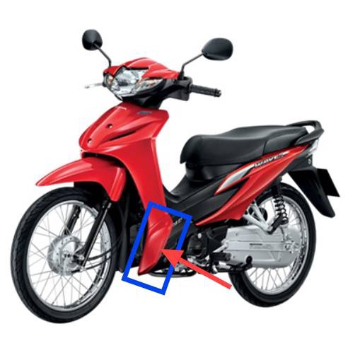 [รถจักรยานยนต์][ของแท้]ฝาครอบตัวล่างด้านหน้า ตัวต่อบังลม ข้างซ้าย L สีแดงสดR310 WAVE110 I 2011-2018 