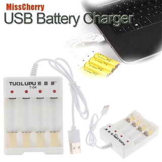 ( Misscherry ) อุปกรณ์ชาร์จ Usb Li - Ion Ni - Mh 4 ชิ้น สําหรับ Aa Aaa