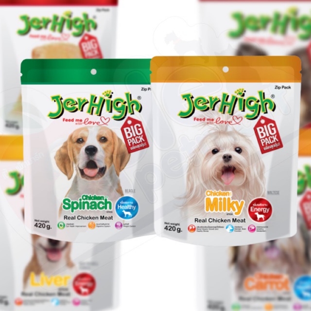 Jerhigh Big pack 400g ขนมสำหรับสุนัขทานง่ายกินได้ทุกวัน