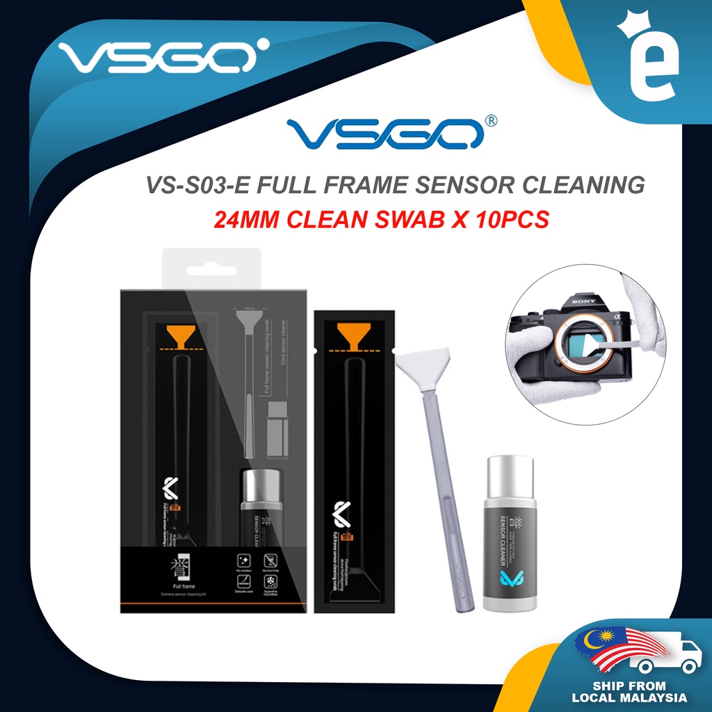 VSGO VS-S03E Full-frame Sensor ทําความสะอาด 10 Rod Swab Kit สําหรับ Nikon Sony Canon DSLR กล้องทําคว