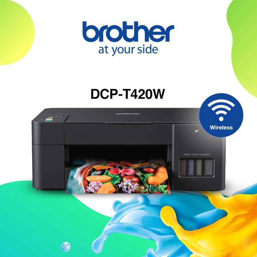ได้หมึกแท้ 💯% Brother เครื่องพิมพ์มัลติฟังก์ชันอิงค์แท็งก์ DCP-T420W มาพร้อมฟังก์ชั่นการใช้งาน 3-in-1: Print/Copy/Scan
