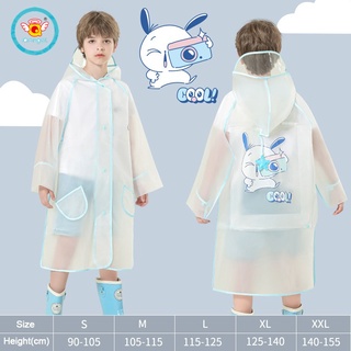 IQ Angel ชายและหญิงเสื้อกันฝนหนา EVA กันน้ำเสื้อกันฝนการ์ตูนกระเป๋านักเรียนนักเรียนเสื้อกันฝน