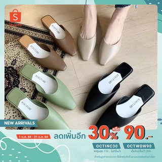 (Korean Style) Slipper Shoes - รองเท้าแตะแบบสวมเปิดส้น ทำจากยางเทียม(PVC) โดนน้ำได้ไม่อัพชื้น