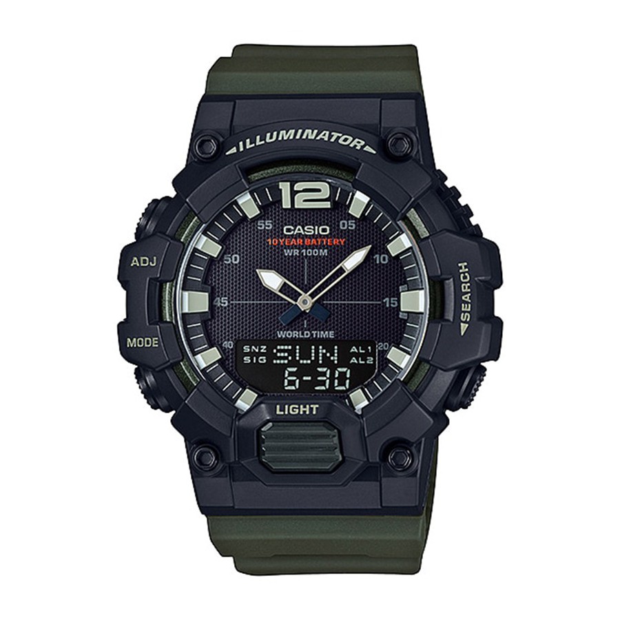Casio Standard นาฬิกาข้อมือผู้ชาย สายเรซิน รุ่น HDC-700,HDC-700-3A,HDC-700-3AVDF - สีเขียว